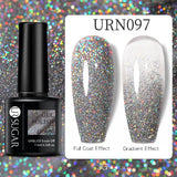 Hivava  -  7.5ml Glitter Nail Gel Polish Summer Laser Silver Nude Sequins Manicure Semi Permanent Soak Off Nail Art Gel Varnish