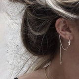 Hivava  -  1 Pc Multi Layer Chain Ear Cuff Earrings Long Tassel Piercing Stud Earring Women's Clip Earrings EarClip Jewelry