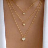 Hivava Bls-miracle Fashion Gold Color Heart-Shaped Necklace For Women Trendy Multi-Layer Pendant Necklaces Set Jewelry Gifts