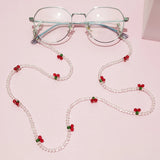 Hivava Sunglasses Masking Chains Mask Chains Cherry Eyeglasses Chain For Women Retro Metal Sunglasses Lanyards Eyewear Cord Holder