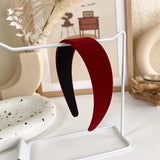 Hivava  -  Vintage Red Womens Headband Woolen Velvet Hair Band Headwear Girl Wide Side Sponge Hair Hoop Christmas New Year Hair Accessories