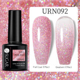 Hivava  -  7.5ml Glitter Nail Gel Polish Summer Laser Silver Nude Sequins Manicure Semi Permanent Soak Off Nail Art Gel Varnish