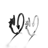 Hivava 2PCS Gothic Punk Angel Devil Couple Ring Set Adjustable Open Rings For Women Men Anniversary Party Wedding Ring Jewelry Gifts