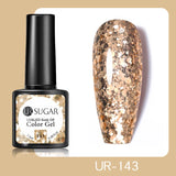 Hivava  -  7.5ml Silver Glitter Nail Gel Polish Summer Laser Gold Sequins Manicure Semi Permanent Soak Off Nail Art Gel Varnish