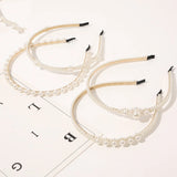 Hivava New Women Full Pearls Simple Hairbands Bow Headband Hair Hoops Band Holder Ornament Headbnds Lady Fashion Hair Accessories