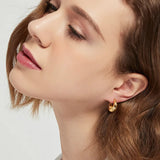 Hivava  -   plated Chunky Hoop Earrings for Women Geometric Circle Punk Ear Jewelry Party Gifts New