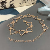 Hivava New Hollow Korean Sweet Love Heart Choker Necklace Statement Girlfriend Gift Cute Bicolor Necklace Jewelry Collier Femme