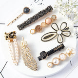 Hivava  1Set Handmade Pearls Hair Clips Pin for Women Fashion Geometric Flower Barrettes Headwear Girls Sweet Hairpins Hair Accessories