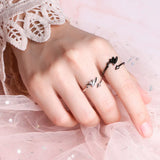 Hivava 2PCS Gothic Punk Angel Devil Couple Ring Set Adjustable Open Rings For Women Men Anniversary Party Wedding Ring Jewelry Gifts