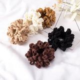 Hivava Women Velvet Solid Flods Plush Soft Scrunchies Elastic Hair Bands Ponytail Hold Hair Ropes Tie Rubber Fashion Hair Accessories