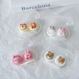 Hivava Mini Portable Cute Contact Lens Case Box Women Lovely Cartoon Lenses Container Travel Set Gift For Girl