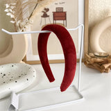 Hivava  -  Vintage Red Womens Headband Woolen Velvet Hair Band Headwear Girl Wide Side Sponge Hair Hoop Christmas New Year Hair Accessories