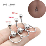 Hivava  6/8/10MM Surgical Steel Navel Piercing Sexy Belly Piercing Ombligo Belly Button Rings Nombril Navel Rings Earrings Body Jewelry