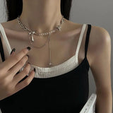 Hivava  -  Kpop Irregular Star Chain Necklaces Y2K Zircon Crystal Beads Tassel Necklace Aesthetic Star Heart Choker Necklaces Jewelry Gift