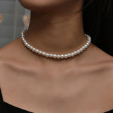 Hivava Trend Elegant Jewelry Wedding Big Pearl Necklace For Women Fashion White Imitation Pearl Choker Necklace N0179