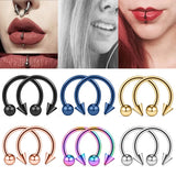 Hivava  2Pcs Punk Stainless Steel Nose Ring Spike Nose Piercings Helix Ear Piercing for Women Men Septum Rings Body Piercing Jewelry