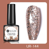 Hivava  -  7.5ml Glitter Nail Gel Polish Summer Laser Silver Nude Sequins Manicure Semi Permanent Soak Off Nail Art Gel Varnish