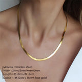 Hivava  316L Stainless Steel Snake Chain Necklace For Women Width 2/3/4/5MM Statement Necklaces Jewelry