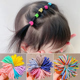 Hivava 100PCS/Set Girls Cute Colorful Basic Spiral Elastic Hair Bands Small Pigtail Hair Tie Scrunchie Rubber Band Kid Hair Accessories