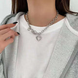 Hivava Korean Stainless Steel Choker Layered Necklace Women Punk Trendy Dainty Chain Statement Pendant Hip Hop Jewelry