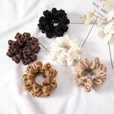 Hivava Women Velvet Solid Flods Plush Soft Scrunchies Elastic Hair Bands Ponytail Hold Hair Ropes Tie Rubber Fashion Hair Accessories