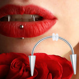 Hivava  1PC Punk Dracula Nail Septum Piercing Tiger Tooth Nail Stainless Steel C Rod Smile Lip Piercing Zomibe Vampire Tooth Decoration