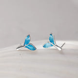 Hivava  -  Ocean Style Blue Whale Tail Stud Earrings for Women Girl Korean Fashion Charming Earrings Jewelry aretes de mujer modernos