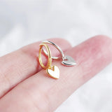 Hivava  -  Silver Color Love Heart Hoop Earrings for Women Smooth French Gold Silver Earrings Jewelry