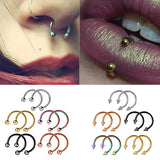 Hivava  2Pcs Punk Stainless Steel Nose Ring Spike Nose Piercings Helix Ear Piercing for Women Men Septum Rings Body Piercing Jewelry