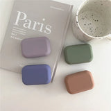 Hivava Mini Texture Matte Solid Color Contact Lens Case Women Ins Color Container Portable Travel Set Eye Lenses Storage Box