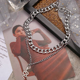 Hivava Kpop Women Neck Chain Snake Choker Necklaces On The Neck Double Layer Pendant Jewelry   Chocker Collar For Girls Checker Goth