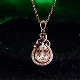 Hivava Huitan Bridal Wedding Engagement Necklace Rose Gold Color High Quality Anniversary Valentine's Day Gift Statement Necklace Women