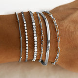 bracelets Jewelry Fashion Multi-Layer Metal Blade Chain Suit Bracelet Women's Minimalist Diamond 6-Piece Bracelet