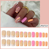 Hivava colorblock hair Wear Nail French Nail Wave Nail Patch Color Matching Nail Patch Press On Nails Nail Patch