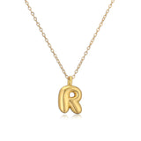 gold Hot Sale 26 English Letters Pendant Necklace Female 18K Real Gold Plating Factory Straight Hair