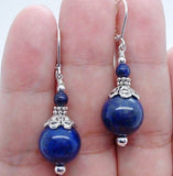 silver bracelet with dangling beads EBay 8-12mm Blue Lapis Lazuli round Beads Pendant Earrings