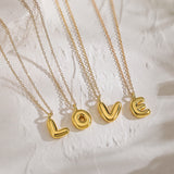 gold Hot Sale 26 English Letters Pendant Necklace Female 18K Real Gold Plating Factory Straight Hair