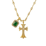 Hivava CROSS SQUARE GEM DIAMOND NECKLACE