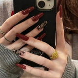 color C432-Ink Ink New Bud Wear Nail Polish Finished Nail Polish Long T-Shaped Nail Polish Chinese Style Fake Nail Patch