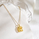 gold Hot Sale 26 English Letters Pendant Necklace Female 18K Real Gold Plating Factory Straight Hair