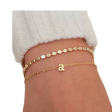 waterproof bracelet New Geometric Bracelet Women's Double-Layer Design Metal Beads Bracelet Stacked Style 2-Piece Set Manufacturer Supply