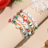 awesome elf on the shelf ideas New Jewelry All-Match Snowman Bracelet Christmas Letter Soft Pottery Bracelet Suit Christmas Gift