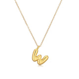 gold Hot Sale 26 English Letters Pendant Necklace Female 18K Real Gold Plating Factory Straight Hair