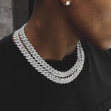 cuban link necklace New 12mm Zircon Diamond Necklace Eaby Supply Men's Cuban Chain Necklace