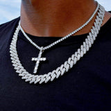 cuban link necklace New 12mm Zircon Diamond Necklace Eaby Supply Men's Cuban Chain Necklace