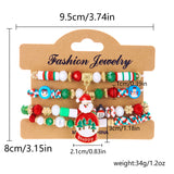 bracelets Christmas Combination Bracelet Creative Color Acrylic Santa Claus Snowflake Elastic Beaded Bracelet Christmas Suit