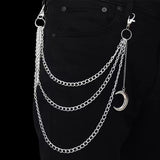 grunge outfits Jewelry Trendy Metal Ring Multi-Layer Waist Chain Women's High-Grade Retro Moon Pendant Pants Chain