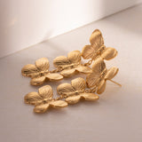 gold New Trendy Elegant Stainless Steel Earrings Female Niche Retro Fashion Butterfly Earrings Jewelry Factory Direct Sales