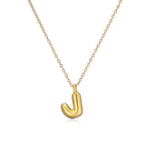 gold Hot Sale 26 English Letters Pendant Necklace Female 18K Real Gold Plating Factory Straight Hair