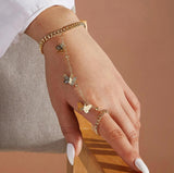 gold Hot Selling Bracelet Retro Style Butterfly Pendant Chain Finger Bracelet Ring Integrated Chain Bracelet for Women